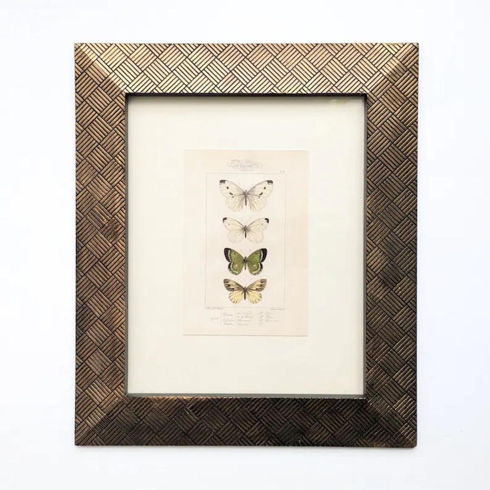 8x10 Art Deco Style Geometric Pattern Gold Wood Frame With 2” Wide Profile